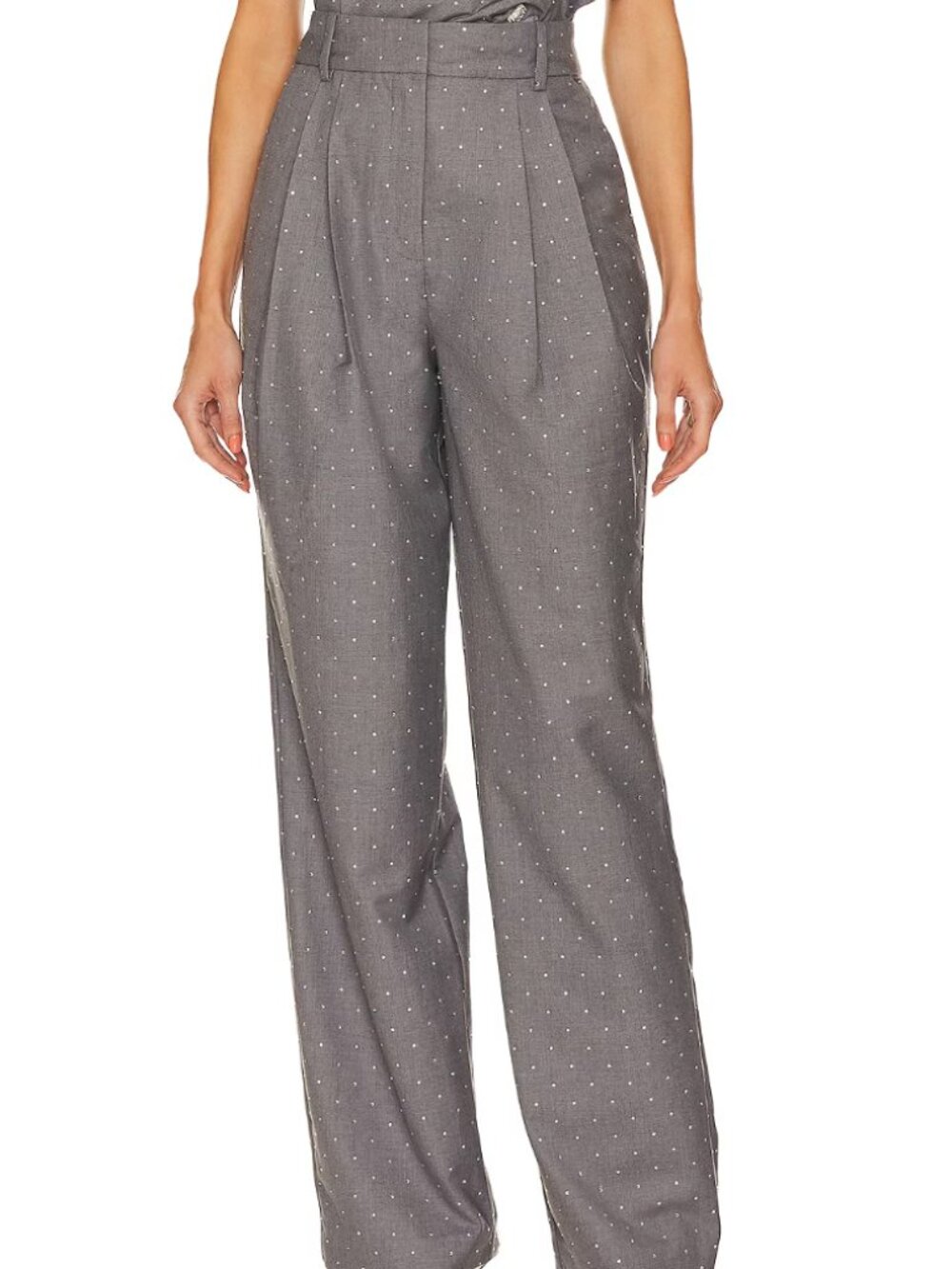 Lover & Friends X Bridget Amory Bedazzled Trouser Gray